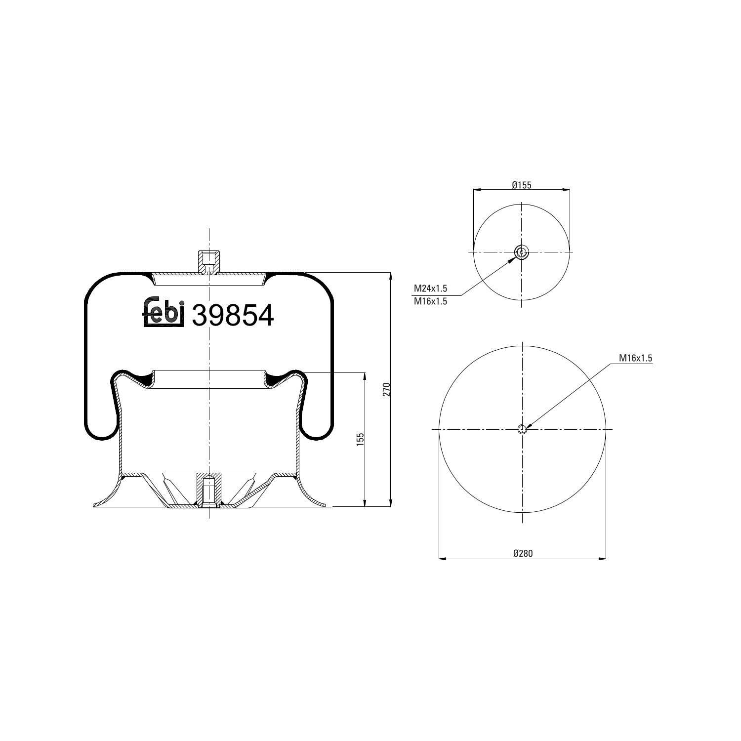 FEBI BILSTEIN 39854: Miech zawieszenia pneumatycznego