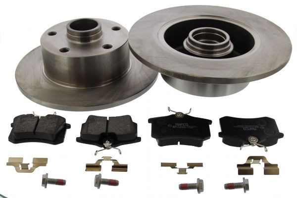MAPCO 47865: Kit de discos de freno y pastillas Eje trasero, Ø: 245mm, macizo