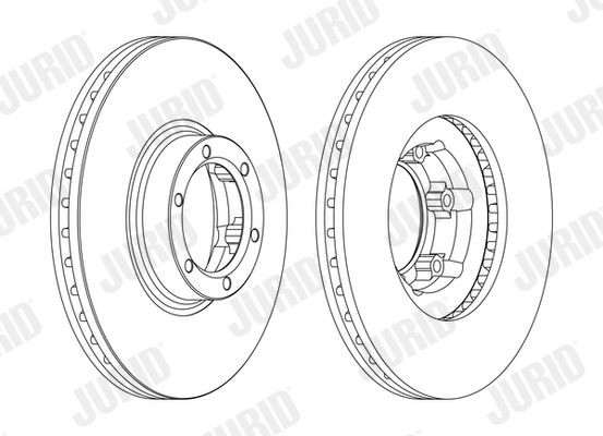 JURID 561171J: Piduriketas Ø: 252mm, õhutusega, Ø: 252mm, õlitatud, ilma kruvideta