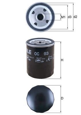 KNECHT OC 93: Eļļas filtrs
