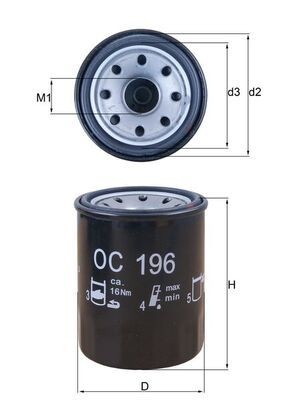 KNECHT OC 196: Filtru ulei cu ventil blocare retur