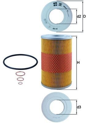 KNECHT OX 44D: Eļļas filtrs ar blīvēm