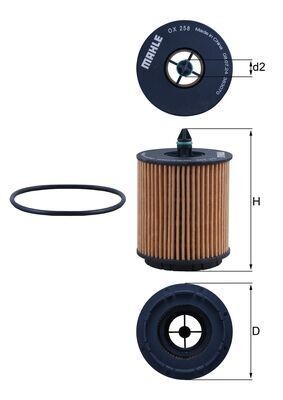 KNECHT OX 258D: Eļļas filtrs ar blīvi