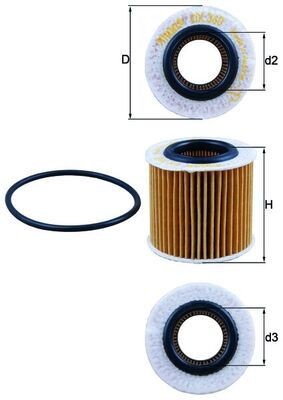 KNECHT OX 360D: Alyvos filtras su sandarikliu