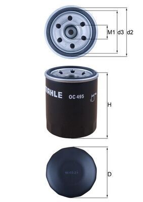 KNECHT OC 495 Ölfilter mit zwei Rücklaufsperrventilen