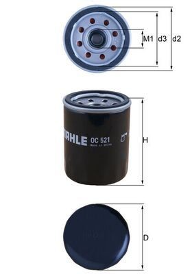 KNECHT OC 521: Eļļas filtrs ar atgriezējvārstu