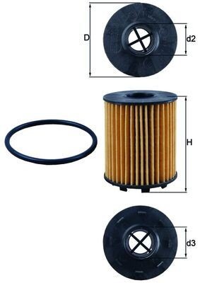 KNECHT OX 371D: Eļļas filtrs ar blīvi