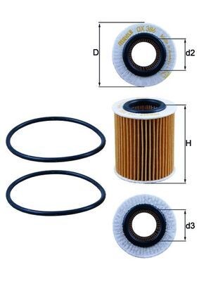 KNECHT OX 386D: Eļļas filtrs ar blīvēm