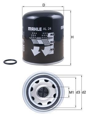 KNECHT AL 24: Cartuccia essiccatore aria, Imp. aria compressa