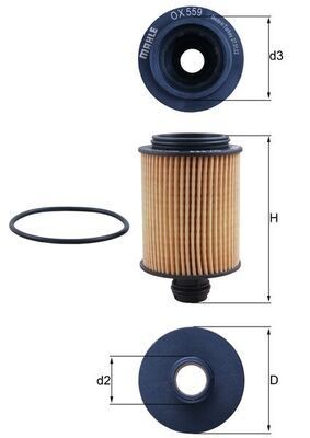 KNECHT OX 559D: Oliefilter med pakning