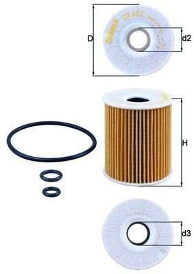 KNECHT OX 422D: Eļļas filtrs ar blīvēm