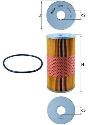 KNECHT OX 55D: Filtro olio con guarnizione