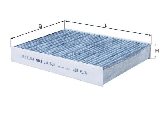 KNECHT LAK 686: Filtrs, Salona telpas gaiss Aktivētās ogles filtrs