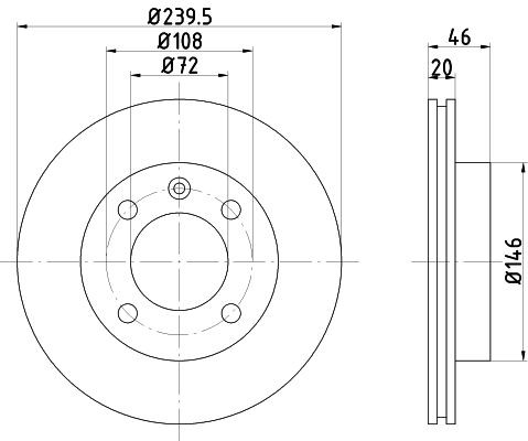TEXTAR 92027200: Piduriketas Ø: 240mm, sisemine õhutus, Ø: 240mm, ilma rattakeskmeta, ilma rattakinnituspoltideta