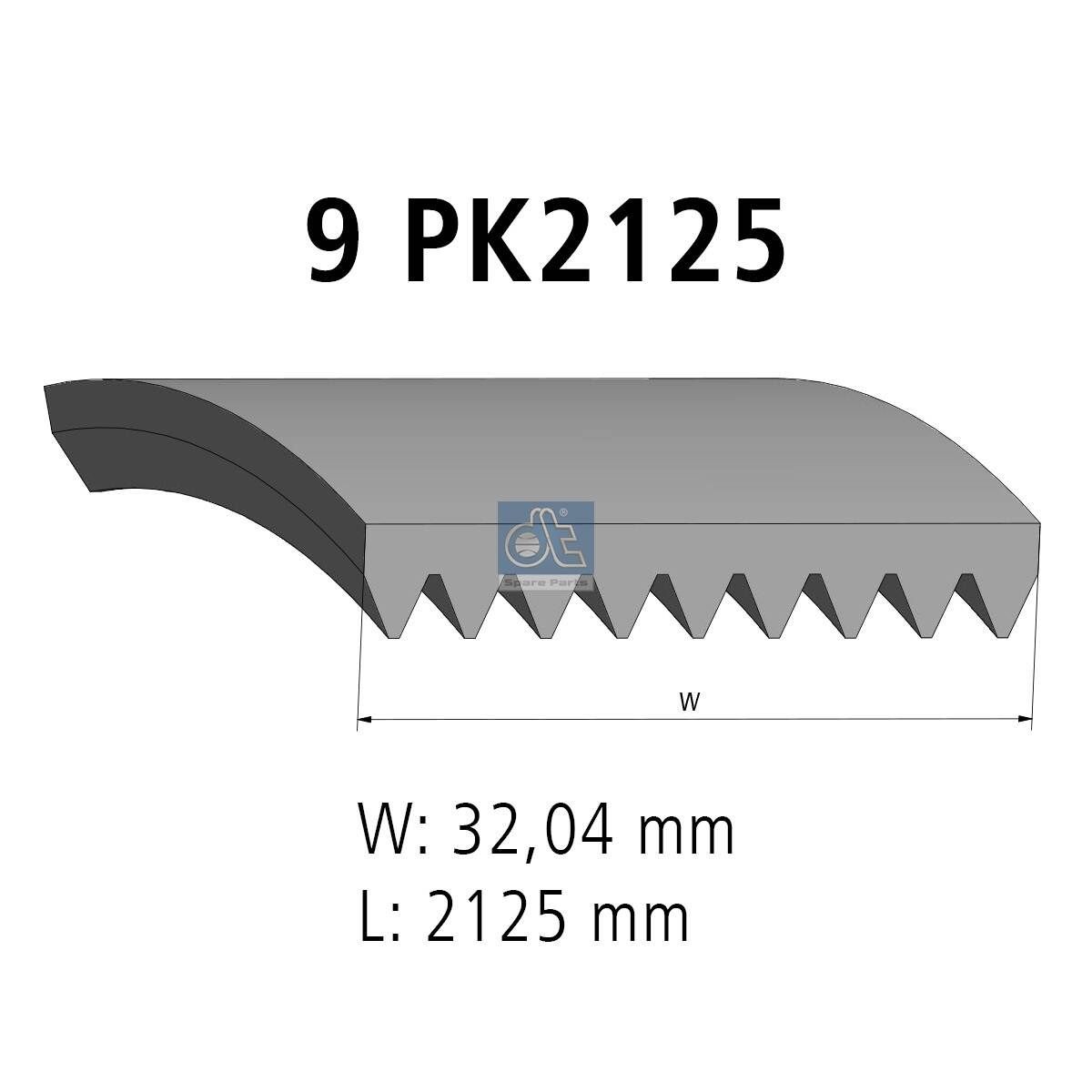 DT Spare Parts 4.80417: Soonrihm 2125mm, Ribide arv: 9