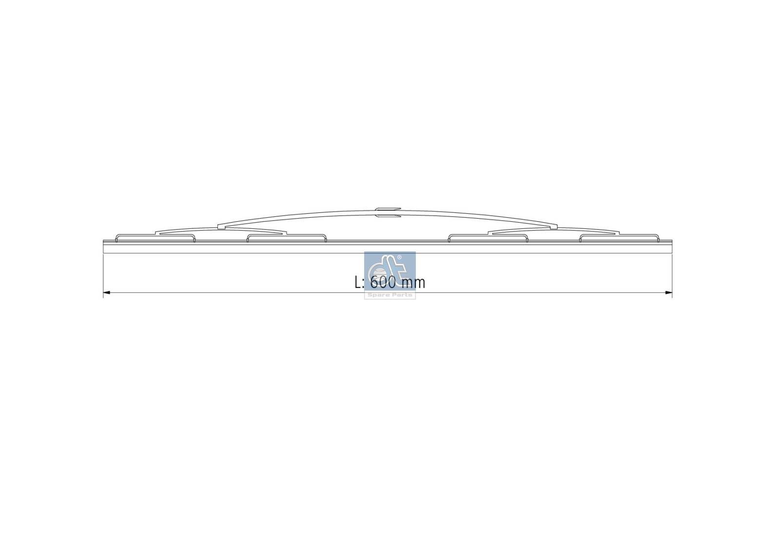 DT Spare Parts 5.63170: Klaasipuhastaja kahepoolne, 600mm Standard