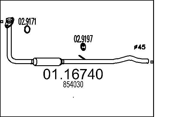 MTS 01.16740: Kipufogócső