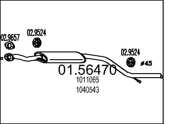 MTS 01.56470: Kesksummuti 2080mm