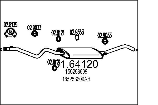 MTS 01.64120: Marmitta 1780mm