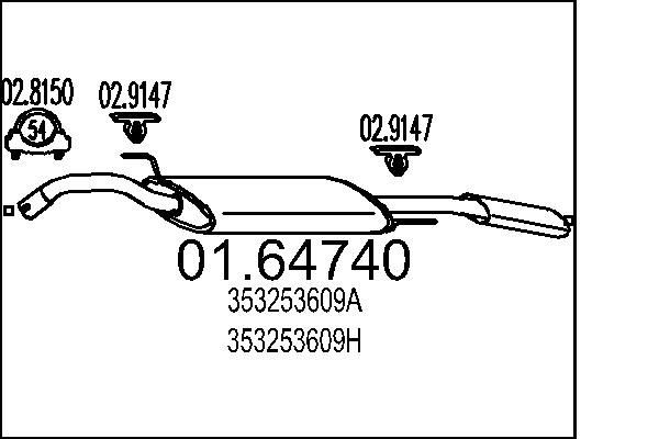 MTS 01.64740: Galinis duslintuvas 1370mm