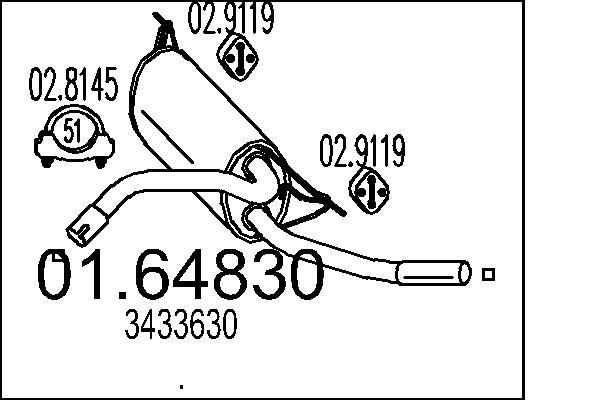 MTS 01.64830: Lõppsummuti 1070mm