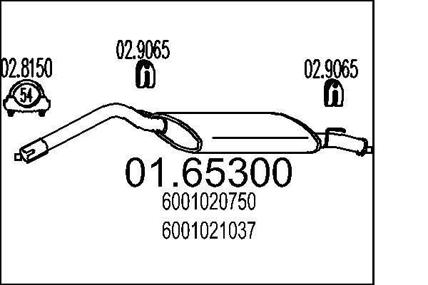 MTS 01.65300: Lõppsummuti 1030mm