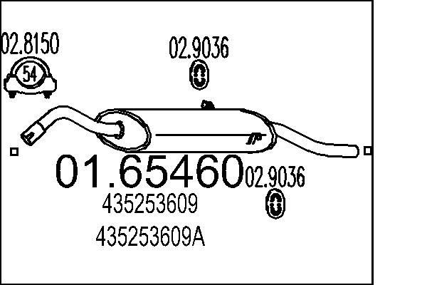MTS 01.65460: Lõppsummuti 1170mm