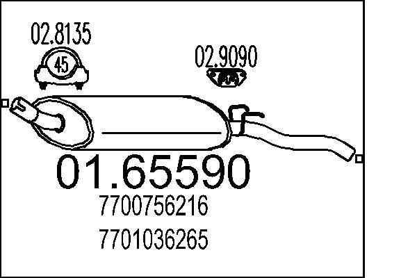 MTS 01.65590: Lõppsummuti 970mm