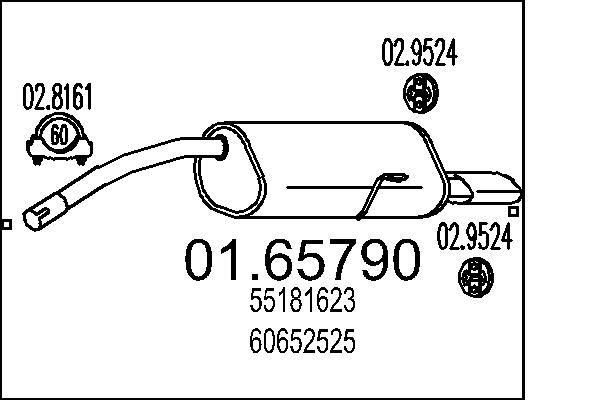 MTS 01.65790: Lõppsummuti 1110mm