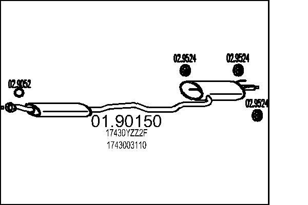MTS 01.90150: Lõppsummuti 2590mm