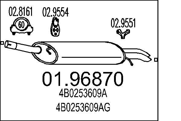 MTS 01.96870: Lõppsummuti 1100mm