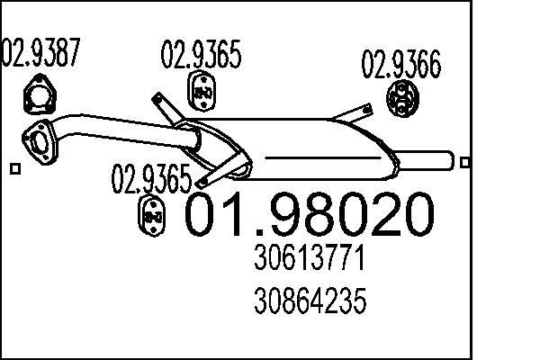 MTS 01.98020: Lõppsummuti 970mm