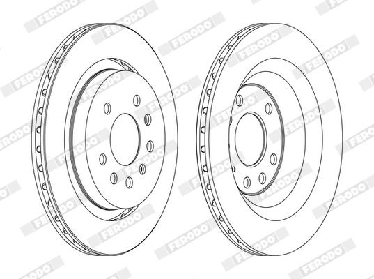 FERODO DDF1140C-1 Bremsscheibe Ø: 266mm, Belüftet, beschichtet