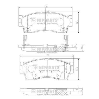 NIPPARTS J3600308: Piduriklotsid Tagasild