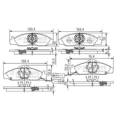 NIPPARTS J3600400: Piduriklotsid Esisild