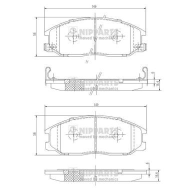 NIPPARTS J3600526: Bromsbelägg framaxel