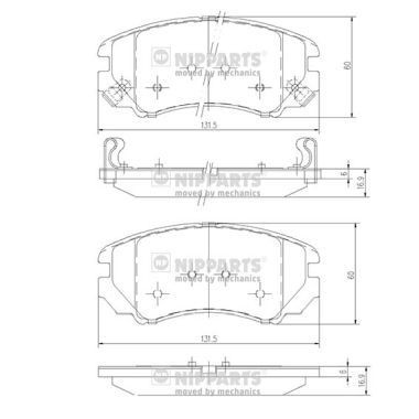 NIPPARTS J3600541: Piduriklotsid Esisild