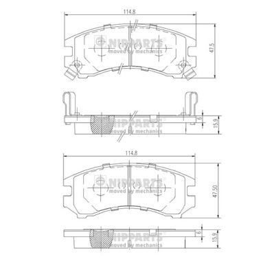 NIPPARTS J3601035: Bromsbelägg framaxel