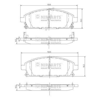 NIPPARTS J3601071: Piduriklotsid Esisild