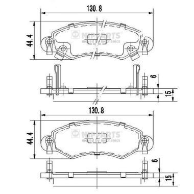 NIPPARTS J3608025: Plăcuțe de frână punte fata, cu acceasorii