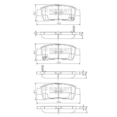 NIPPARTS J3612019: Piduriklotsid Tagasild