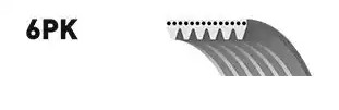 SNR CA6PK1220: Curea transmisie cu caneluri 1220mm, Numar nervuri: 6