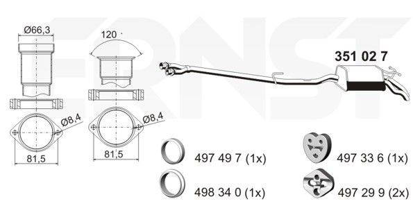 ERNST 351027: Lõppsummuti 2150mm