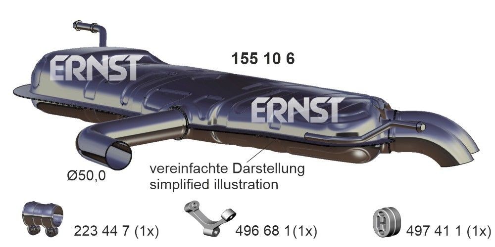 ERNST 155106: Lõppsummuti 1050mm