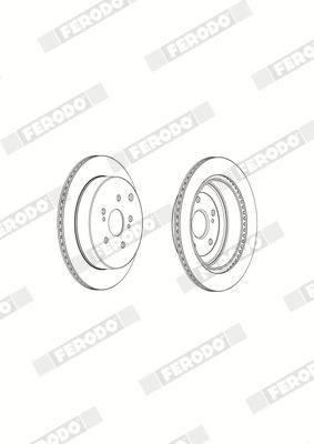 FERODO DDF328-1: Brzdový kotouč R: 256mm, větráno, se šrouby