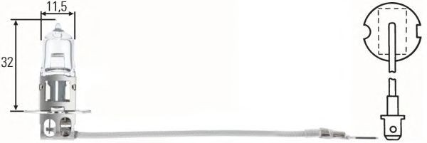 HELLA 8GH 002 090-136: Ampoule, projecteur longue portée 12V, 55W, H3