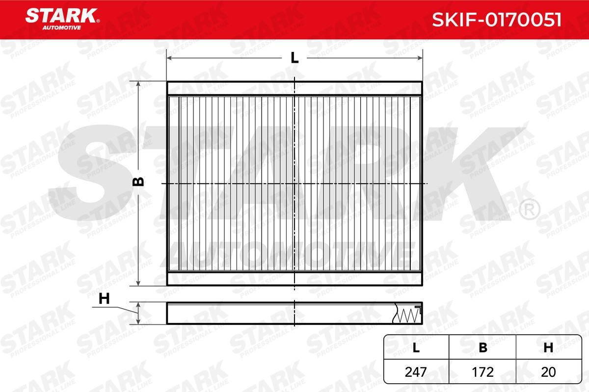 STARK SKIF-0170051: Filter, salongiõhk Heljuvainefilter (HEPA)