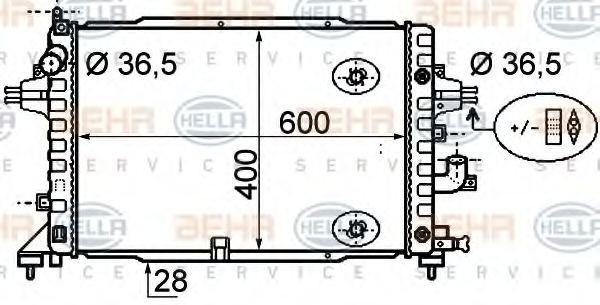 HELLA 8MK 376 790-044: Chłodnica, układ chłodzenia silnika