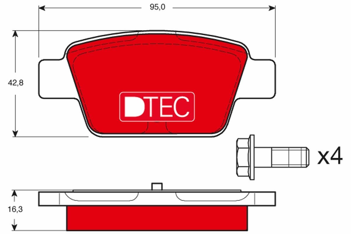 TRW GDB1485DTE: Bremseklodser med tilbehør, med bremsecaliperskruer DTEC COTEC