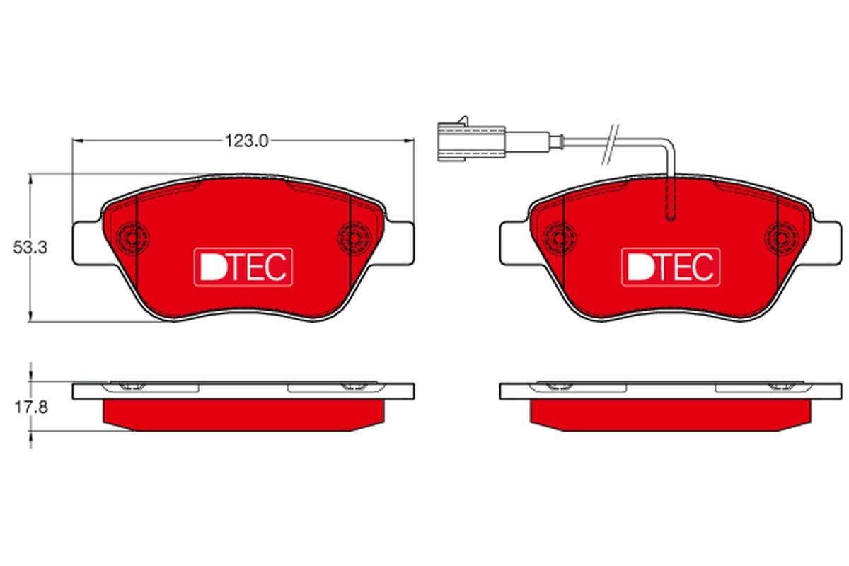 TRW DTEC COTEC GDB1654DTE Bremsbeläge mit Zubehör, mit Bremssattelschrauben